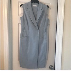 Sleeves Stunner Calvin Klein Dusty Blue Dress